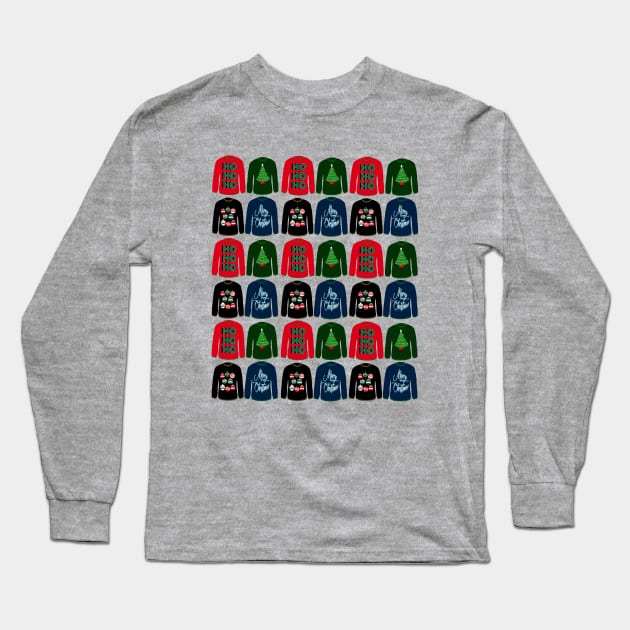 Festive Christmas Jumper Design Long Sleeve T-Shirt by OneThreeSix